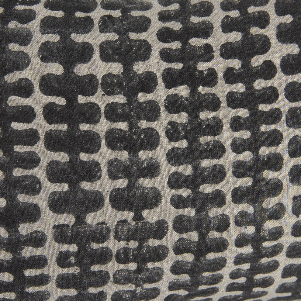 Light Gray and Black Lumbar Throw Pillow Cover