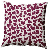 26" x 26" Patterned Hearts Valentine's Day Decorative Indoor Pillow, Magenta