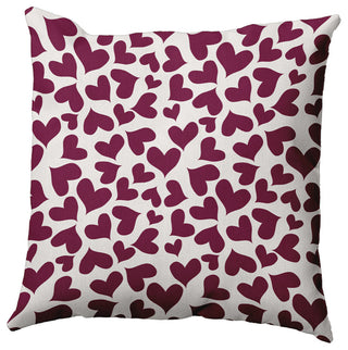 26" x 26" Patterned Hearts Valentine's Day Decorative Indoor Pillow, Magenta