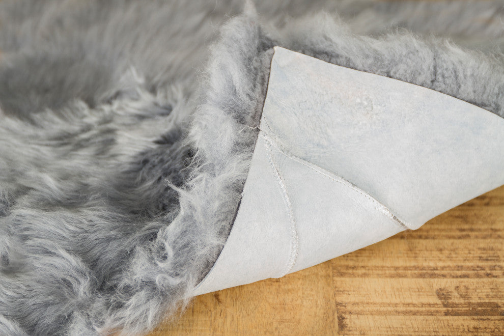 4-Pack New Zealand Sheepskin Chair Seat Pad 17"X17", Grey
