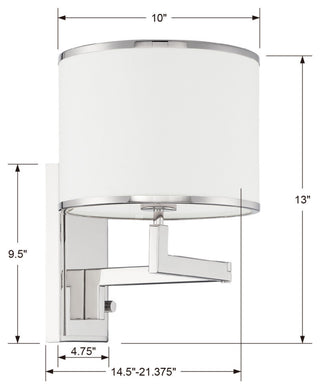 Madison One Light Wall Mount in Polished Nickel