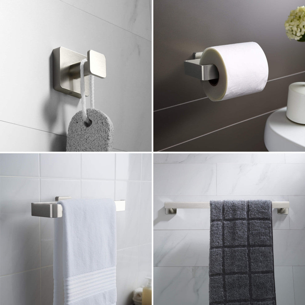 Blaze 5 Piece Bathroom Hardware Set, Brushed Nickel