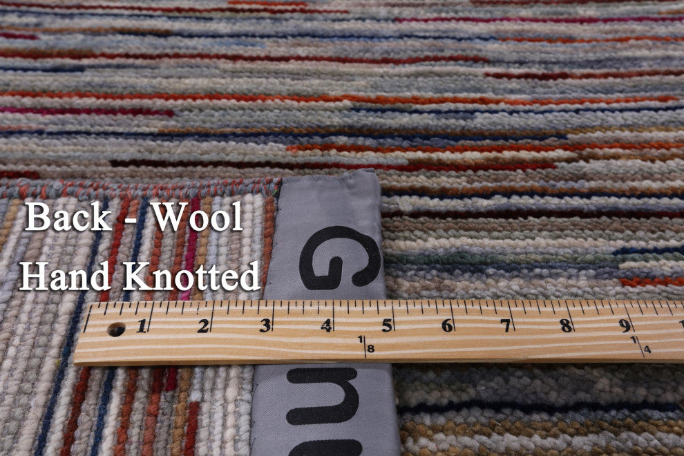 8' 10" X 11' 11" Persian Gabbeh Hand Knotted Wool Rug Q8605