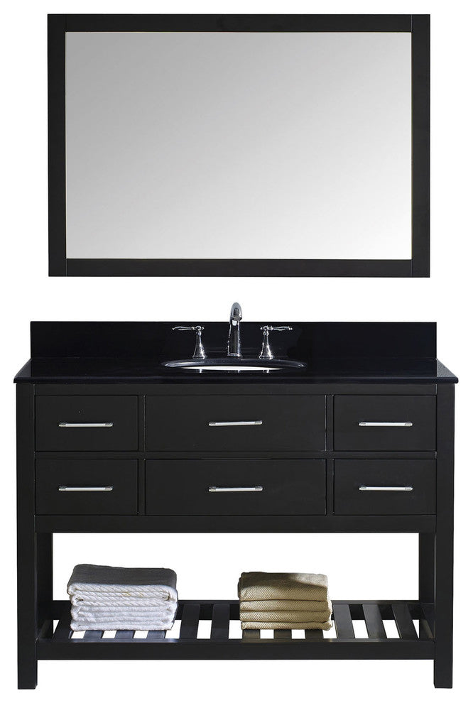 Virtu Caroline Estate 48" Single Bathroom Vanity, Espresso, Mirror