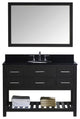 Virtu Caroline Estate 48" Single Bathroom Vanity, Espresso, Mirror