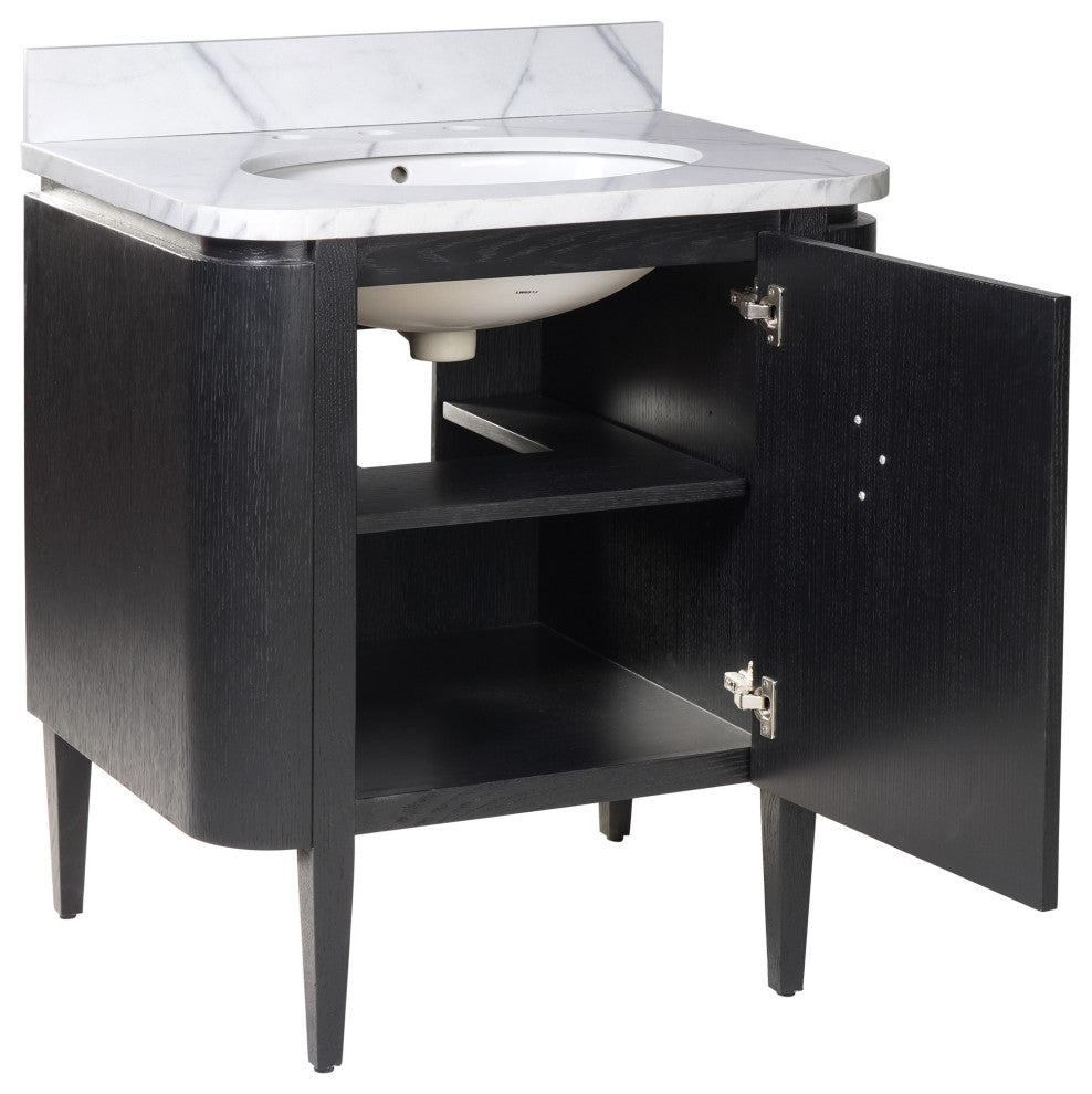 Briallen 30" Black Vanity with Oval Undermount Sink