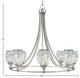 Paramount 8-Light Chandelier, Brushed Nickel, 5" Black Fusion Glass