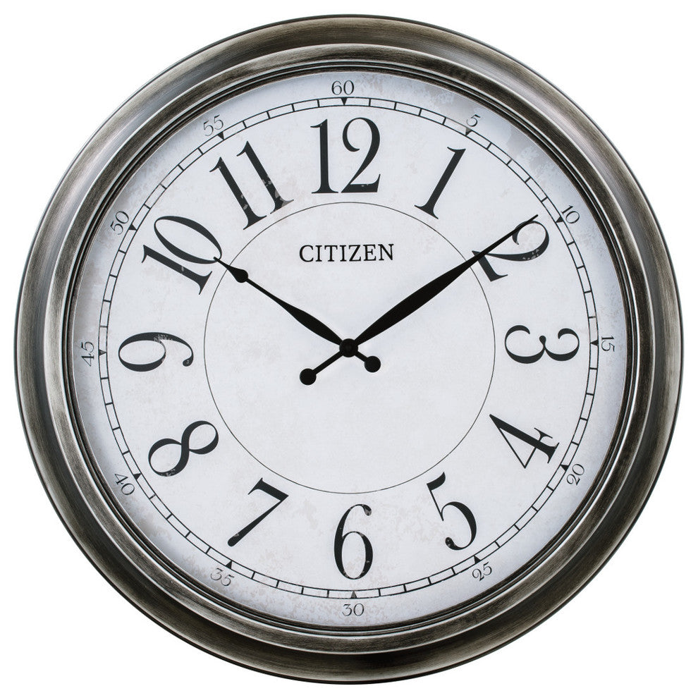 Citizen Cc2048 Outdoor Wall Clock, Black