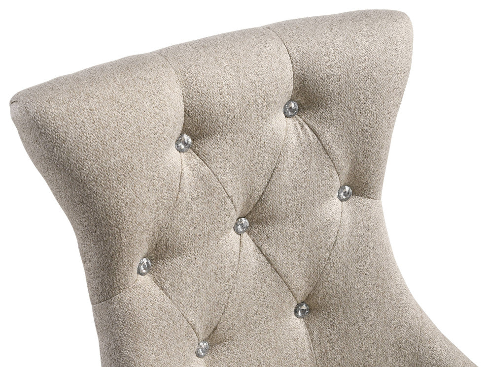 ACME Gabrian Dining Chair, Set of 2, Fabric and Reclaimed Gray