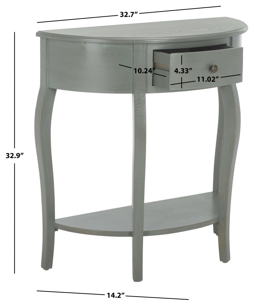 Safavieh Jan Demilune Small Console Table, French Gray