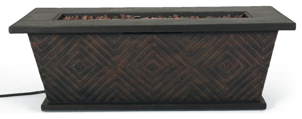 La Jolla Outdoor 50,000 BTU Rectangular Fire Pit, No Tank Holder