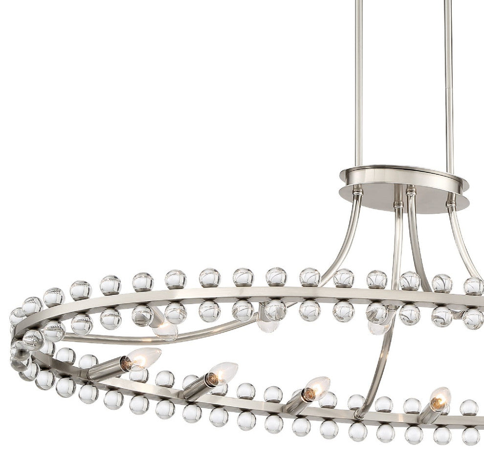 Crystorama Lighting Group CLO-8897 Clover 12 Light 45"W Linear - Brushed Nickel