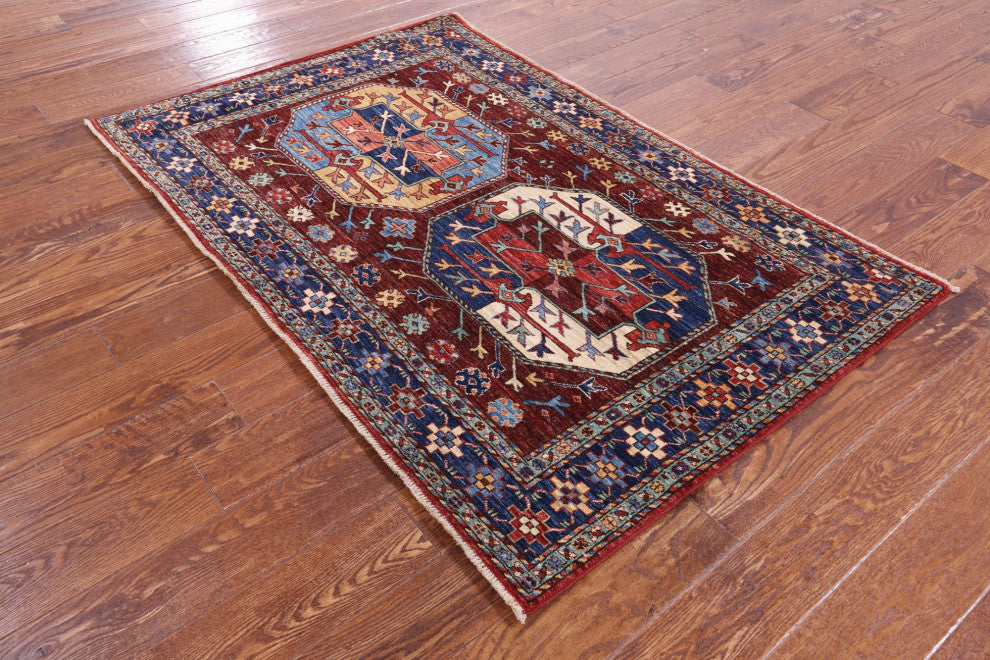 3' 6" X 5' 5" Bokhara Hand Knotted Rug Q11165