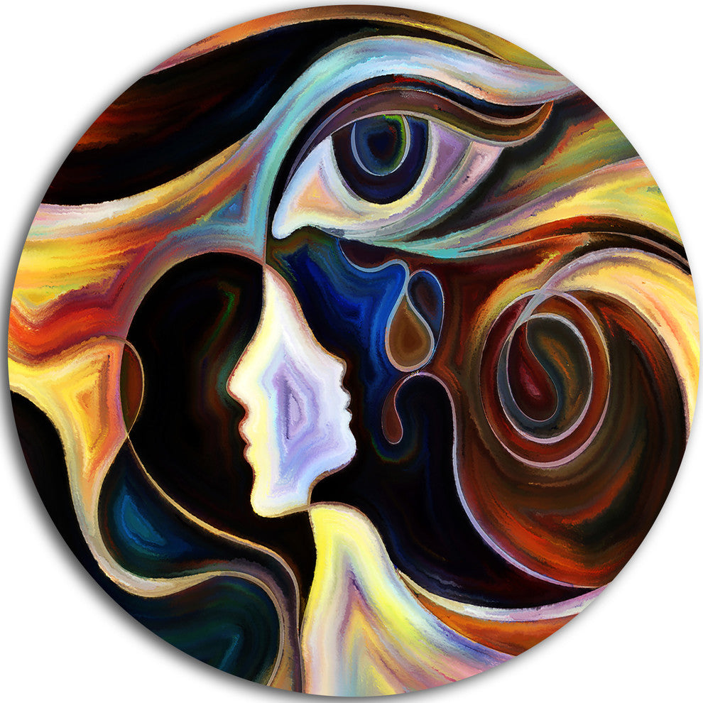 Colorful Intuition, Abstract Round Wall Art, 23"