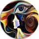 Colorful Intuition, Abstract Round Wall Art, 23"