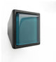Midnight Green Crystal Glass Black Metal Square Frustum Knob