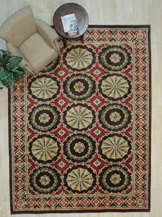 Handwoven Wool Red Transitional Floral Spanish Style Rug, 9'2 X 11'9