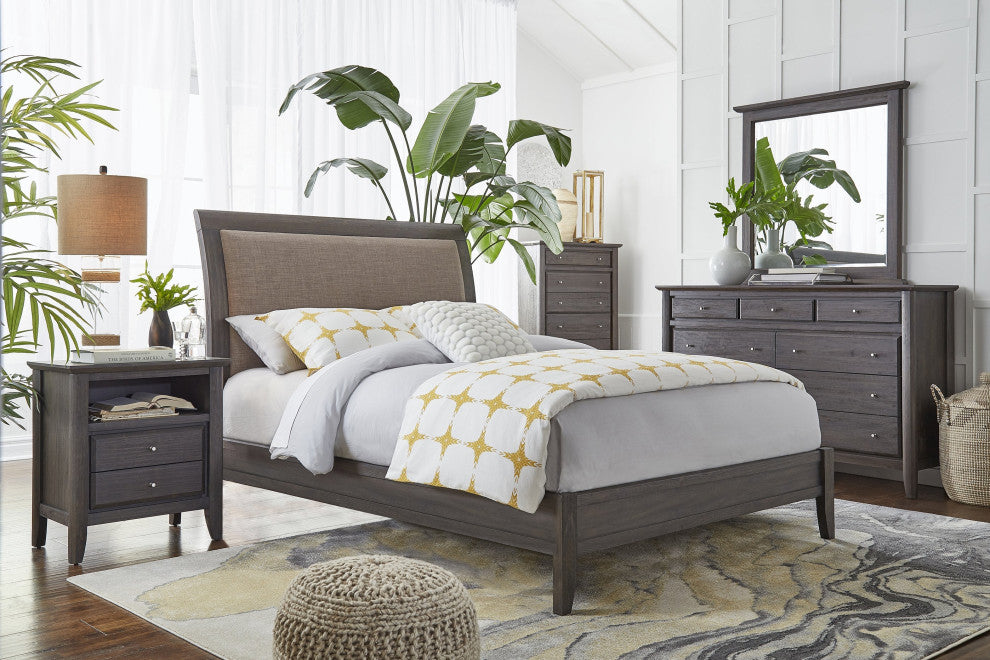 Modus City II 5 Piece Cal King Bedroom Set With 2 Nightstands, Dolphin