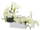 Nearly Natural Mixed Lily and Rose Artificial Arrangement White