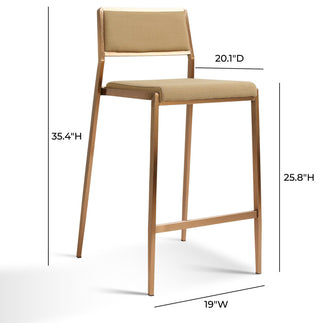 Gale Tan Basketweave Stackable Stool, Set of 2