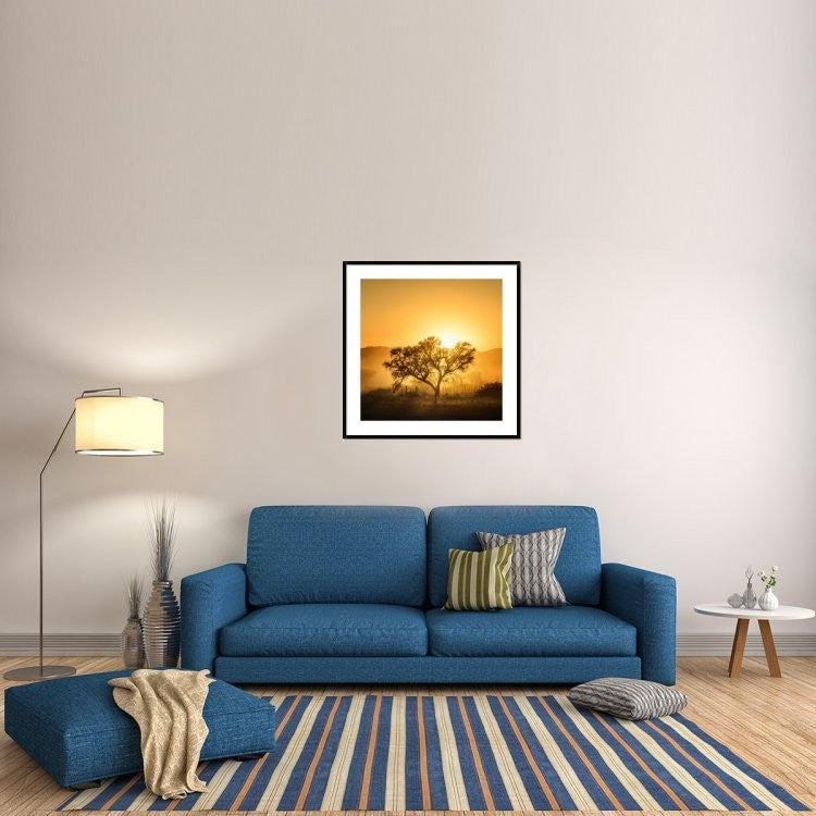 "Golden Sunrise" Framed Digital Print by Piet Flour, 38"x38"