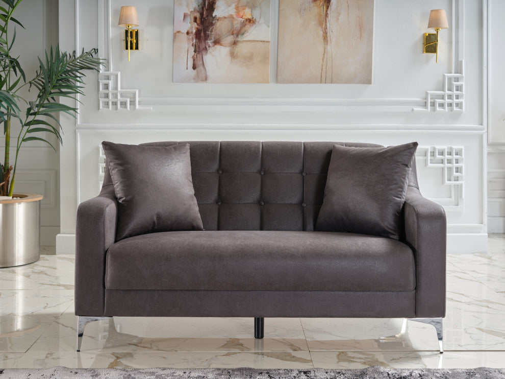 Livia Love Seat, Melson Dark Gray