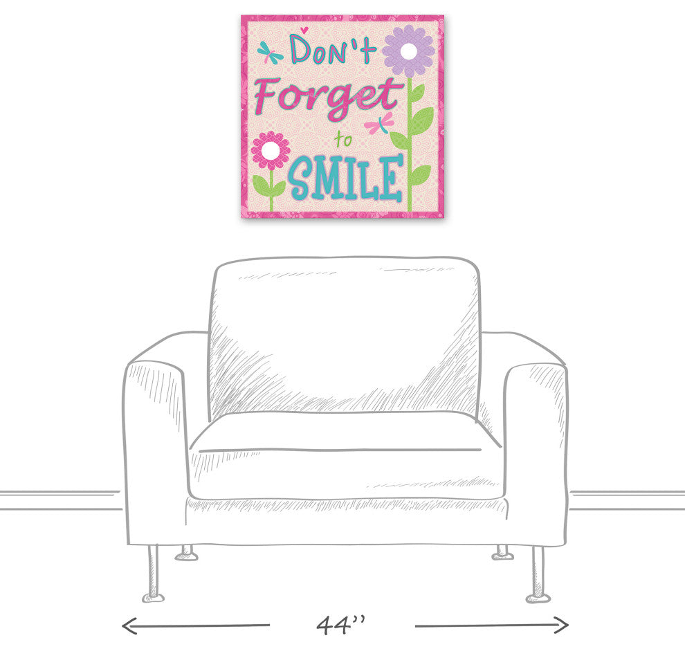 Don't Forget To Smile 20x20 Canvas Wall Art