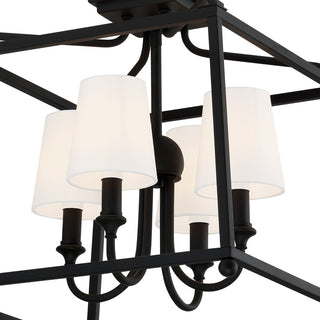 Libby Langdon for Crystorama Sylvan 4 Light Black Forged Ceiling Mount