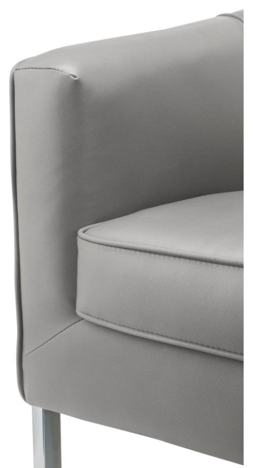 Acme Tiarnan Accent Chair Vintage Gray PU and Chrome
