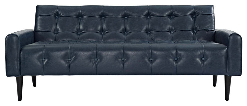 Delve 2-Piece Upholstered Vinyl Sofa and Armchair Set Blue