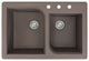 Radius 33" silQ Granite Double Bowl Kitchen Sink with 3 Holes in Espresso