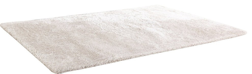 Authentic Solid White Shaggy Hand-Tufted Area Rug, 59.84"x1"