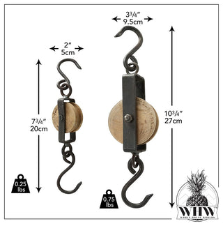 2 Piece Retro Rustic Hay Pulley Hook