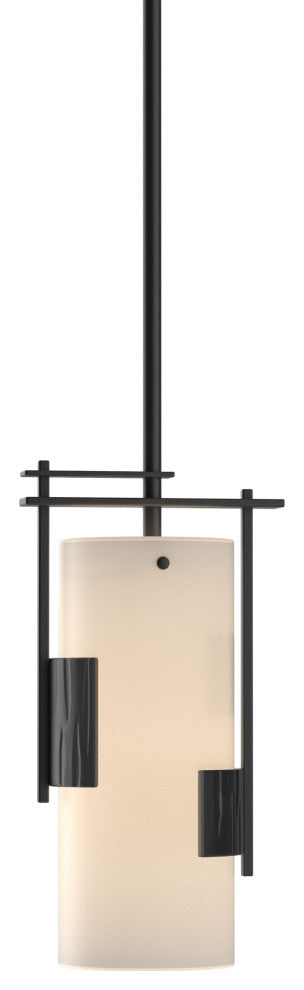 Fullered Impressions Mini Pendant, Black, Opal Glass