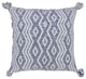 Blue & White Machine Woven with Tassels Dobson Throw Pillow, 20" x 20"