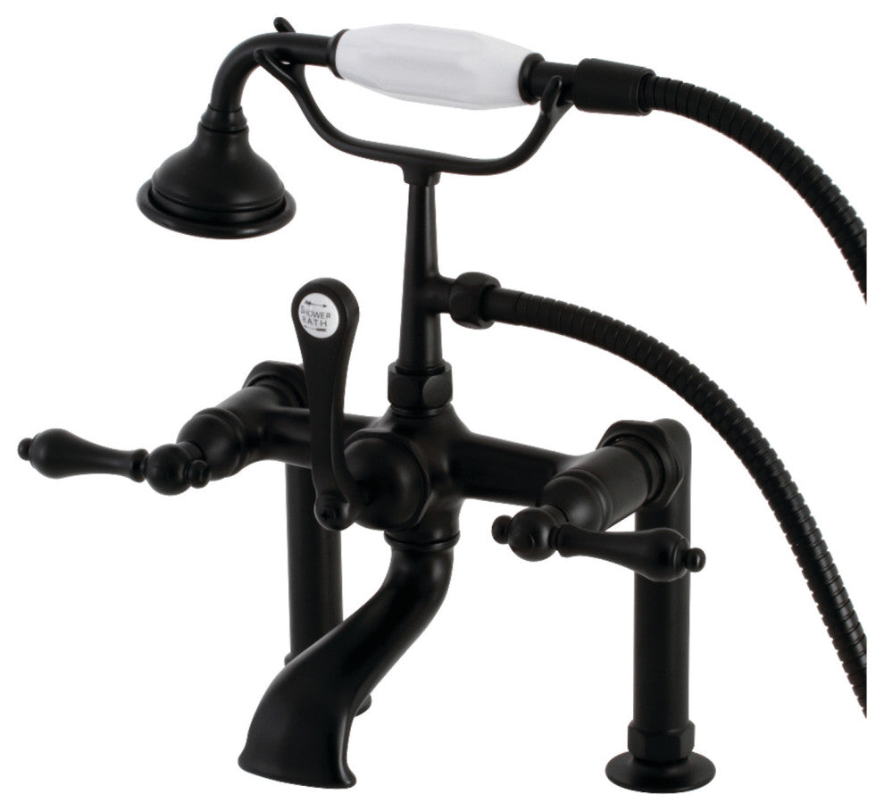 AE103T0 Deck Mount Clawfoot Tub Faucet, Matte Black