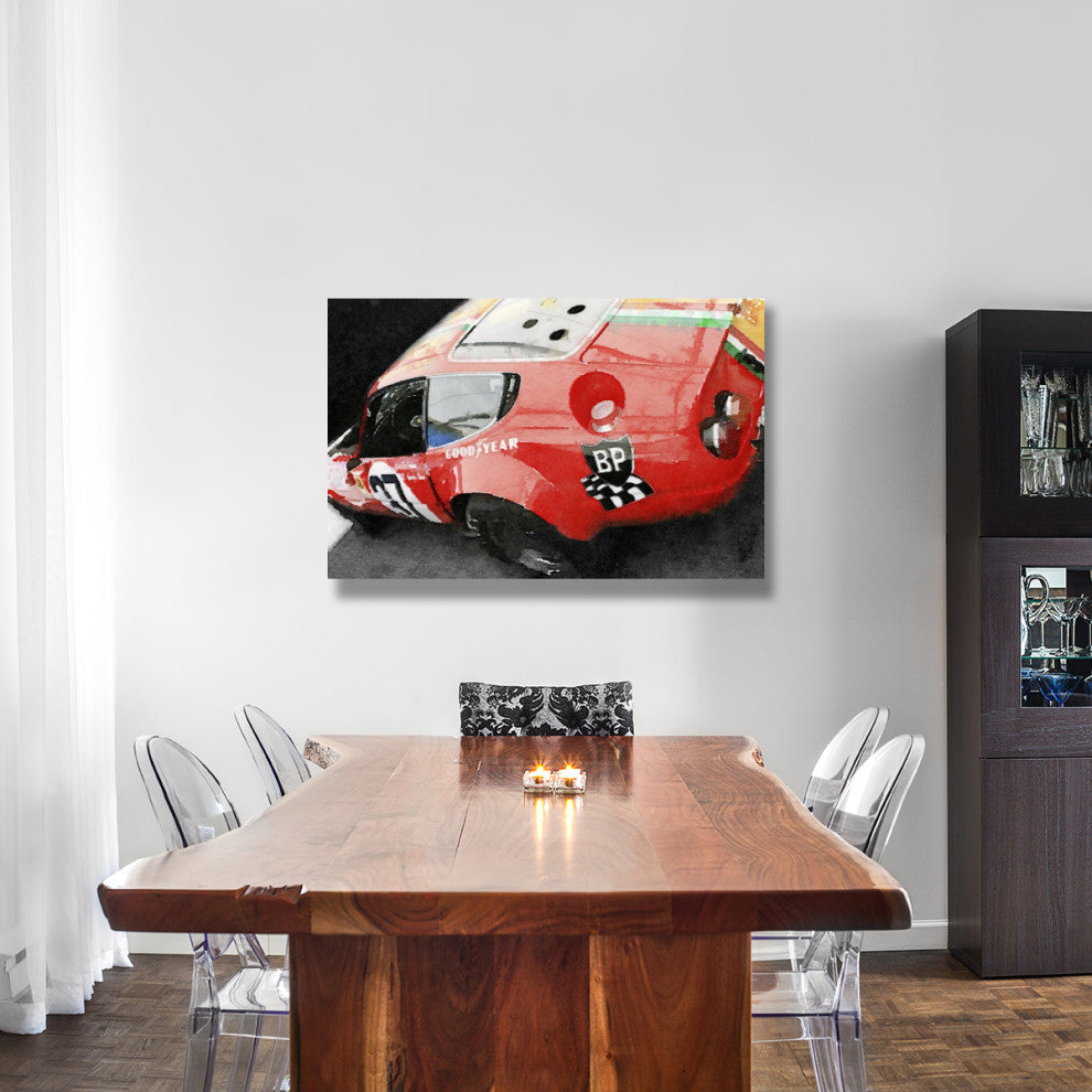 "Ferrari Reear Detail Watercolor" Fine Art Print