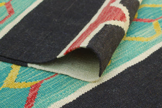 Modern Flatweave Albina Red/Black Rug, 5'8x8'4