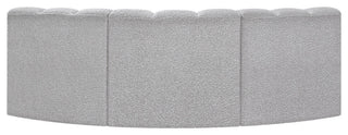 Arc Boucle Fabric Upholstered 3-Pc. U-Shaped Modular Sectional, Grey