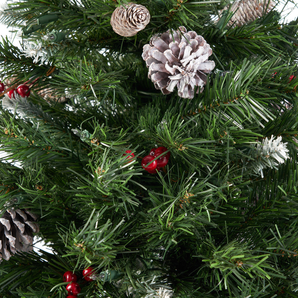 4.5' Mixed Spruce Artificial Christmas Tree, Pre-Lit Clear
