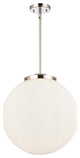 Beacon Pendant, Polished Nickel, Matte White, Matte White