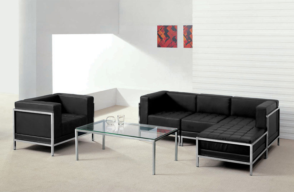 Imagination Series Black LeatherSoft Sectional & Chair, 5 Pieces