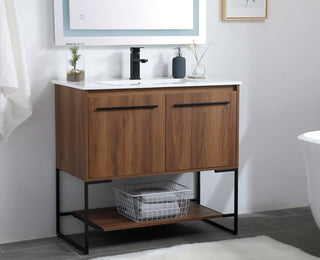 Elegant VF42036WB 36"Single Bathroom Vanity, Walnut Brown