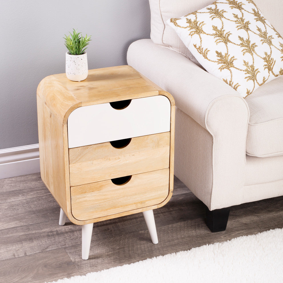 Danville Modern Nightstand, White