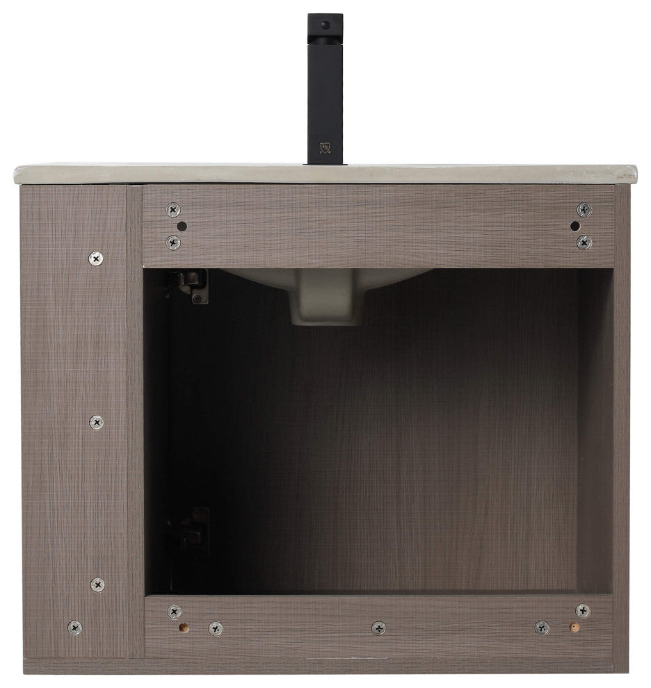 Fine Fixtures Elmridge Modern Bathroom Vanity, Gray Oak, 24", Right Hand