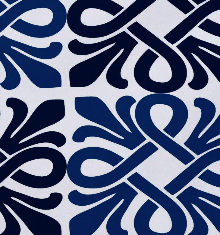 Tiki Square, Geometric Print Placemat, Blue