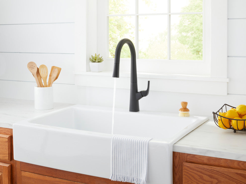 Vaughn Single Handle Pull-Down Kitchen Faucet, Satin Black