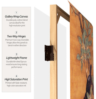 6' Tall Double Sided Chinese Landscapes Canvas Room Divider