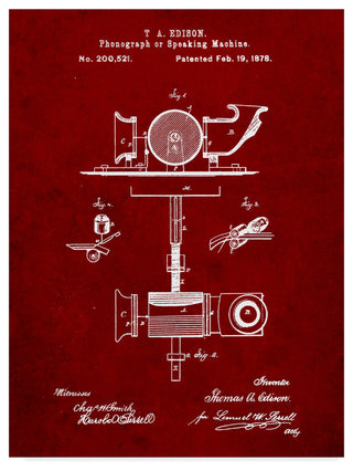 "T A Edison Phonograph" by Cole Borders, Canvas Art, 47"x35"
