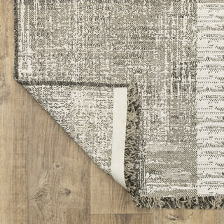 Genoa Textured Beige/ Black Flatwoven Indoor-Outdoor Area Rug 9'10" x 12'10"
